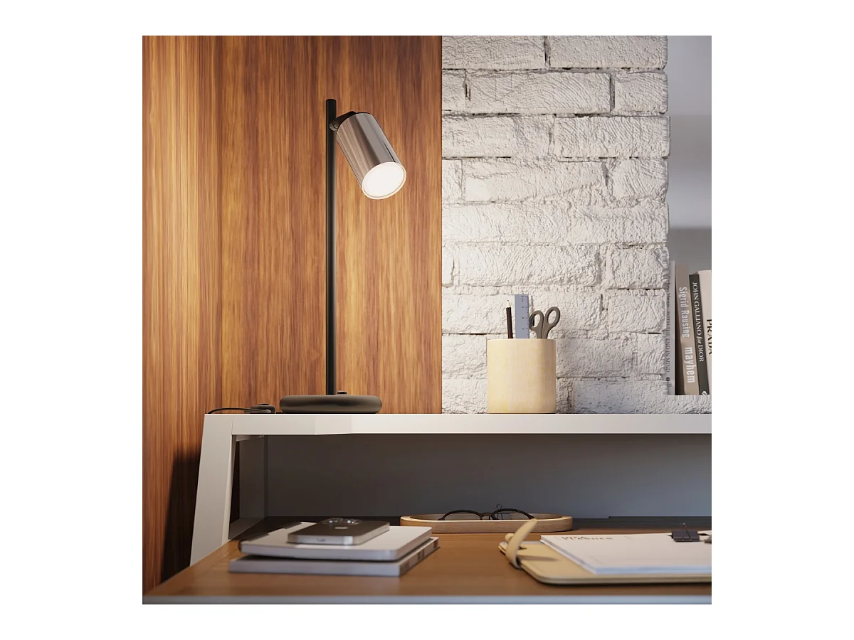 Plafondlampen Glois modern van  - 3 lichtbronnen 3000K - L.45 x H.18,5 cm - zwart/chroom