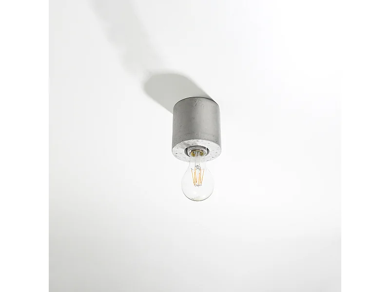 Plafonniers Nalvado industriel en béton - 1 sources lumineuses 4000K - L.10 x H.10 cm - gris