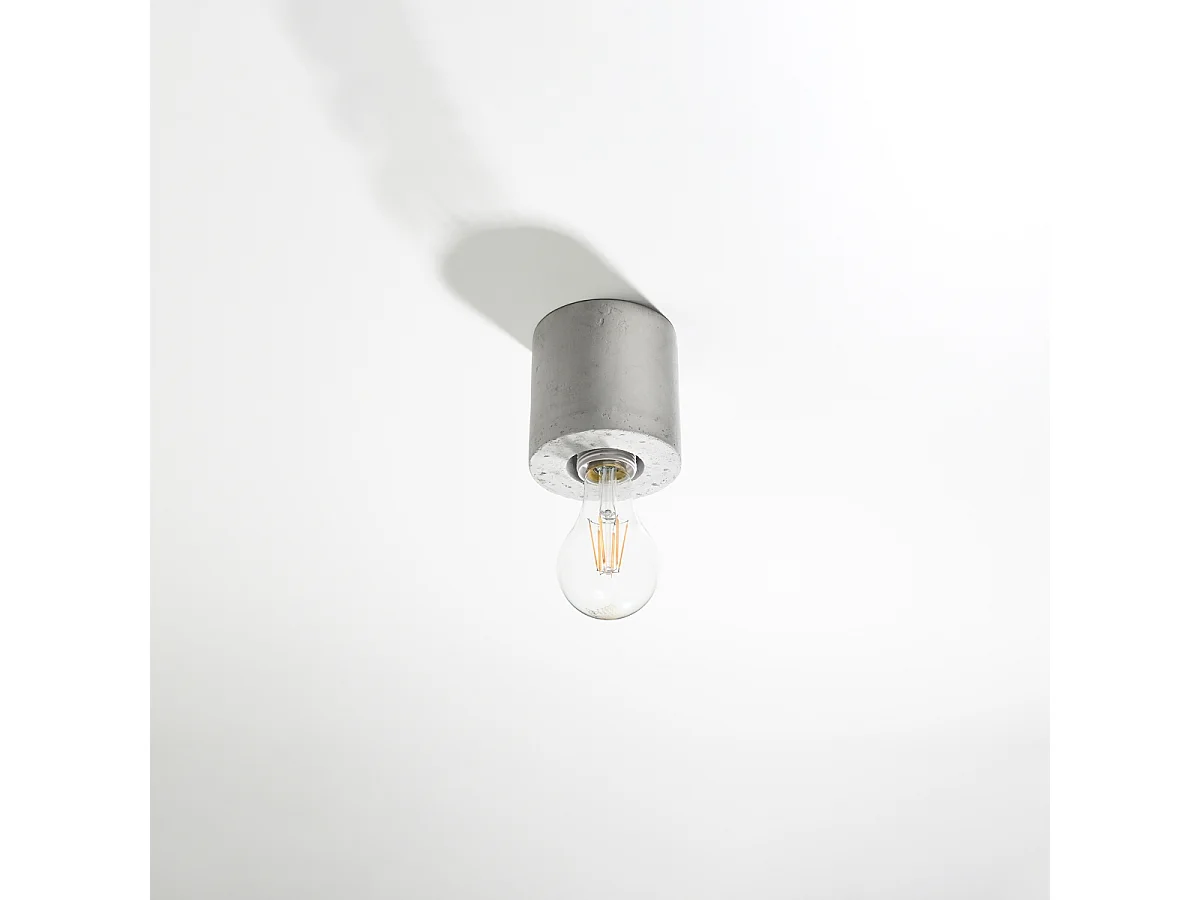 Plafonniers Nalvado industriel en béton - 1 sources lumineuses 4000K - L.10 x H.10 cm - gris