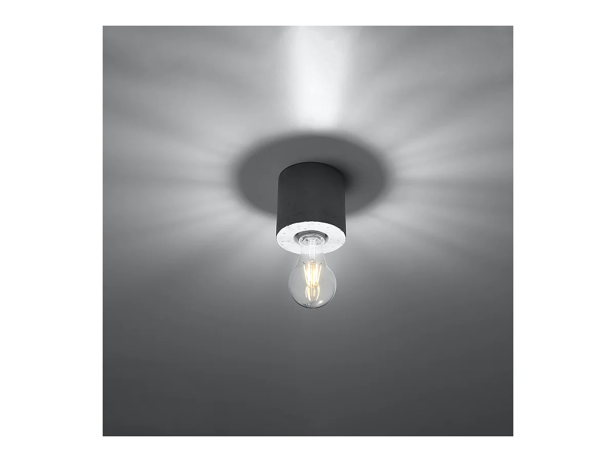 Plafonniers Nalvado industriel en béton - 1 sources lumineuses 4000K - L.10 x H.10 cm - gris