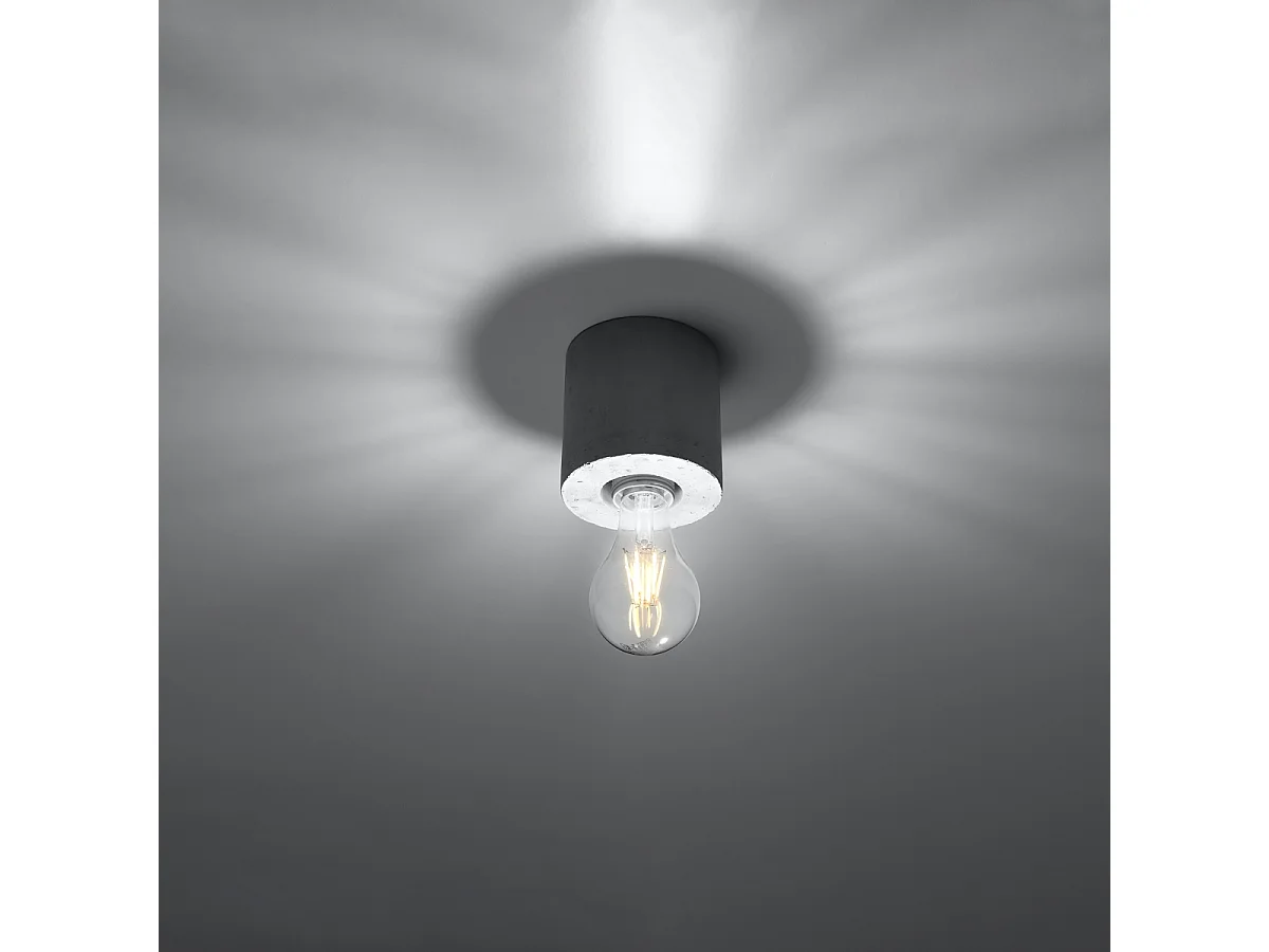 Plafonniers Nalvado industriel en béton - 1 sources lumineuses 4000K - L.10 x H.10 cm - gris