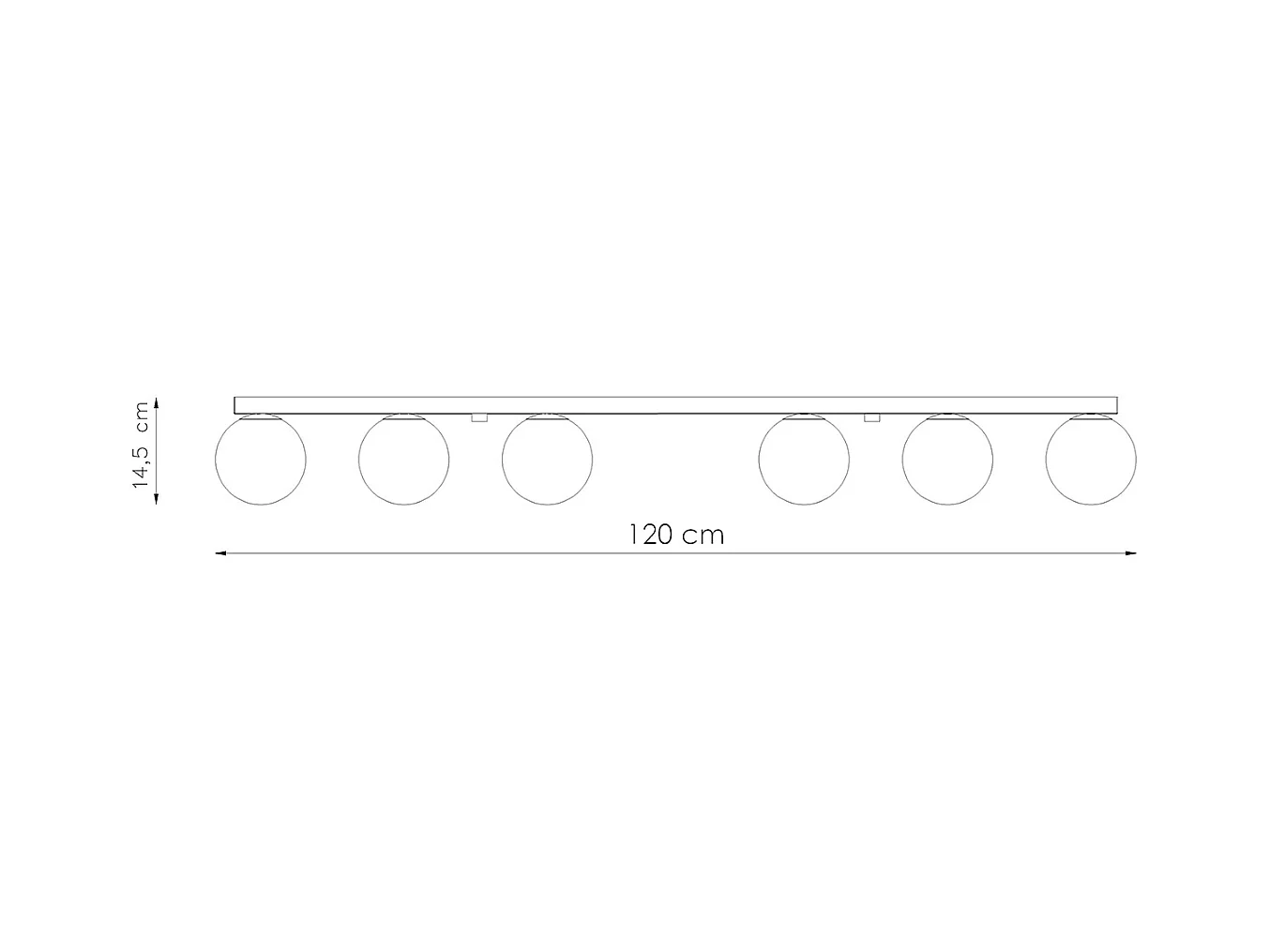 Deckenlampen Zynfi modern aus  Stahl/Glas - 6 lichtquellen 3000K - L.120 x H. cm - Schwarz