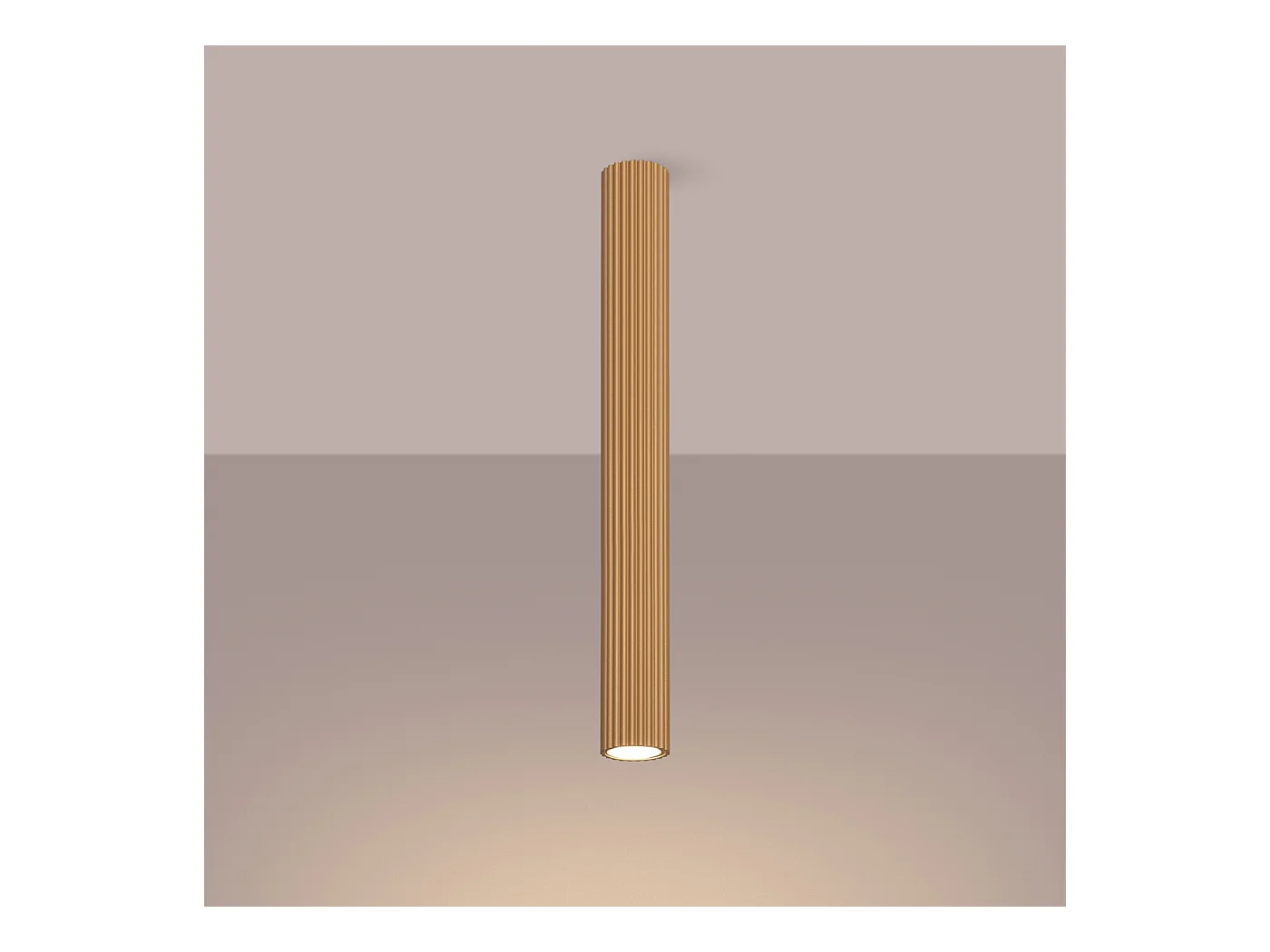 Plafondlamp Gloow minimalistisch van  - 1 lichtbronnen 3000K - L.6,5 x H.60 cm - gouden
