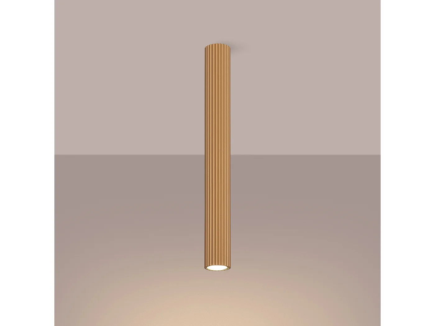 Lampa sufitowa minimalistyczny Gloow, aluminium - 1 źródło światła 3000K - L.6.5 x H.60 cm - złoty