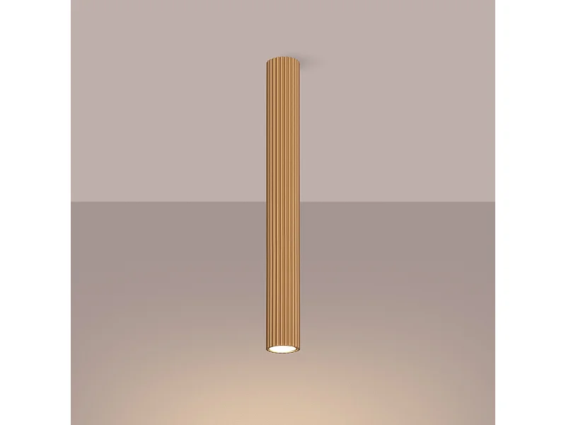 Luminária de teto Gloow minimalista, alumínio - 1 fontes de luz 3000K - L.6.5 x H.60 cm - dourado