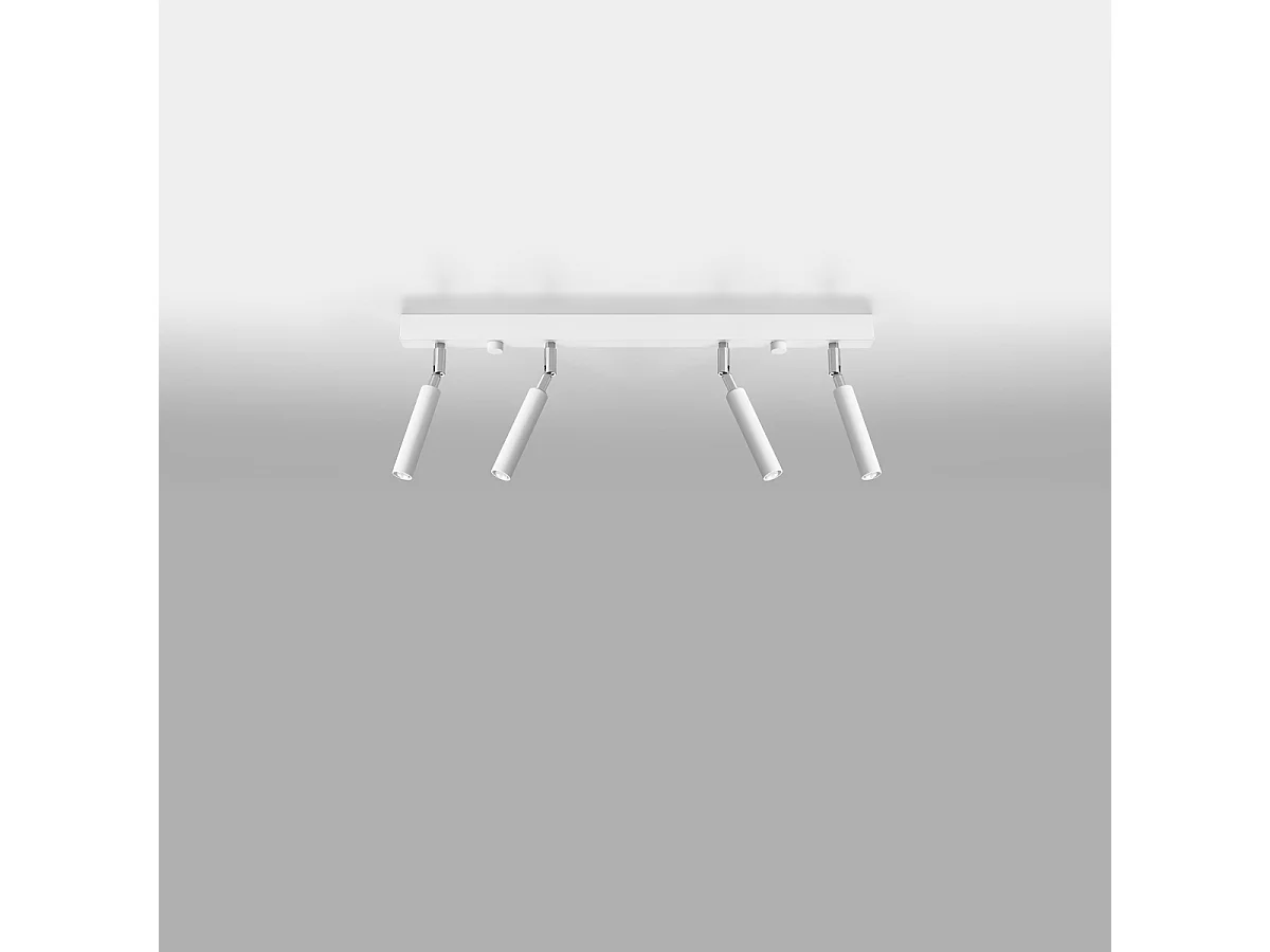 Plafonniers Astix moderne en aluminium - 4 sources lumineuses 4000K - L.60 x H.20 cm - blanc