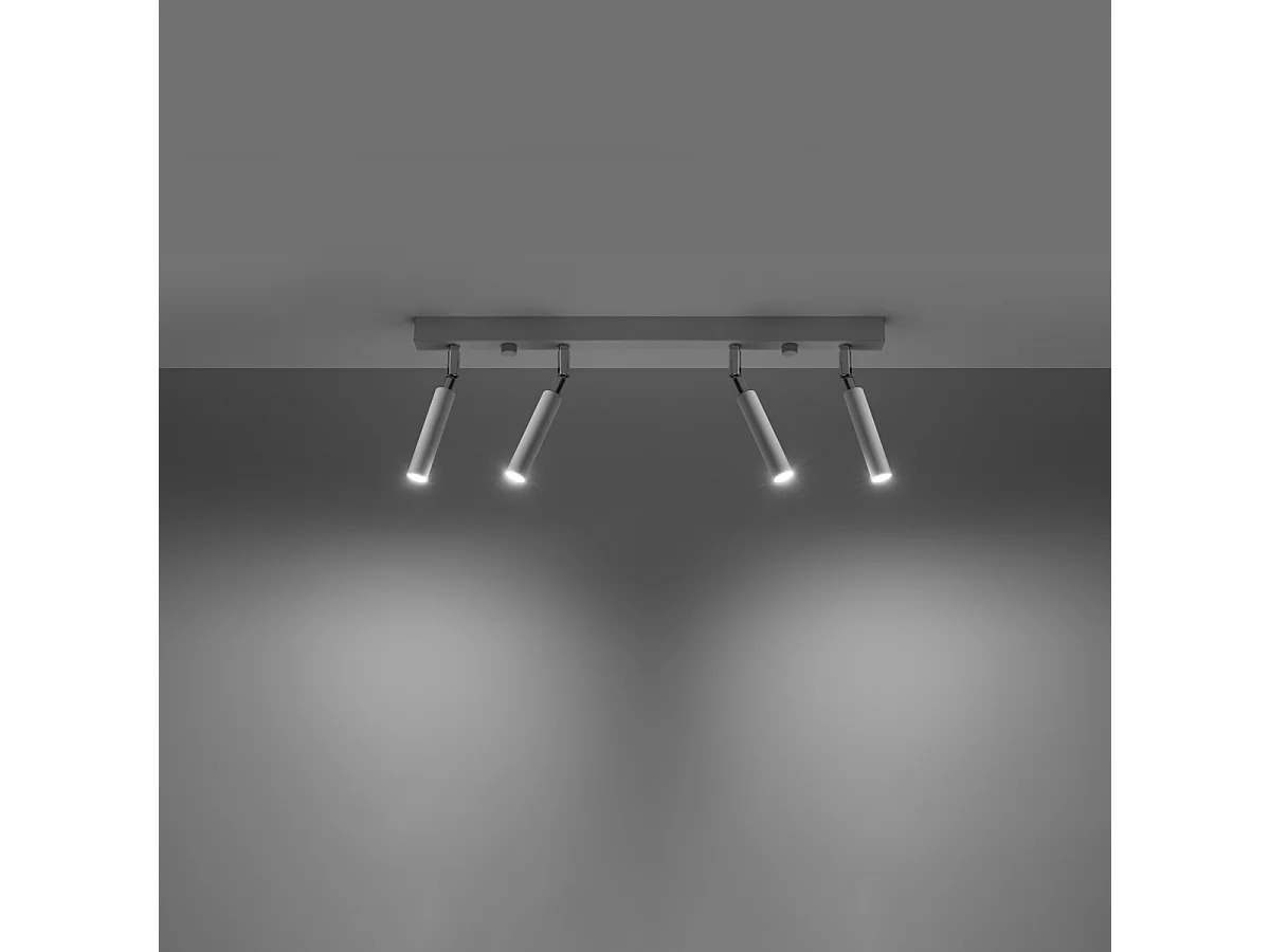 Plafonniers Astix moderne en aluminium - 4 sources lumineuses 4000K - L.60 x H.20 cm - blanc