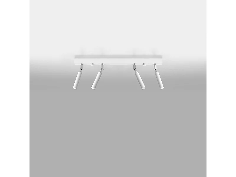 Plafonniers Astix moderne en aluminium - 4 sources lumineuses 4000K - L.60 x H.20 cm - blanc