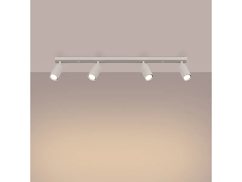 Plafonnier Briix moderne en acier - 4 sources lumineuses 3000K - L.81 x H.17 cm - beige