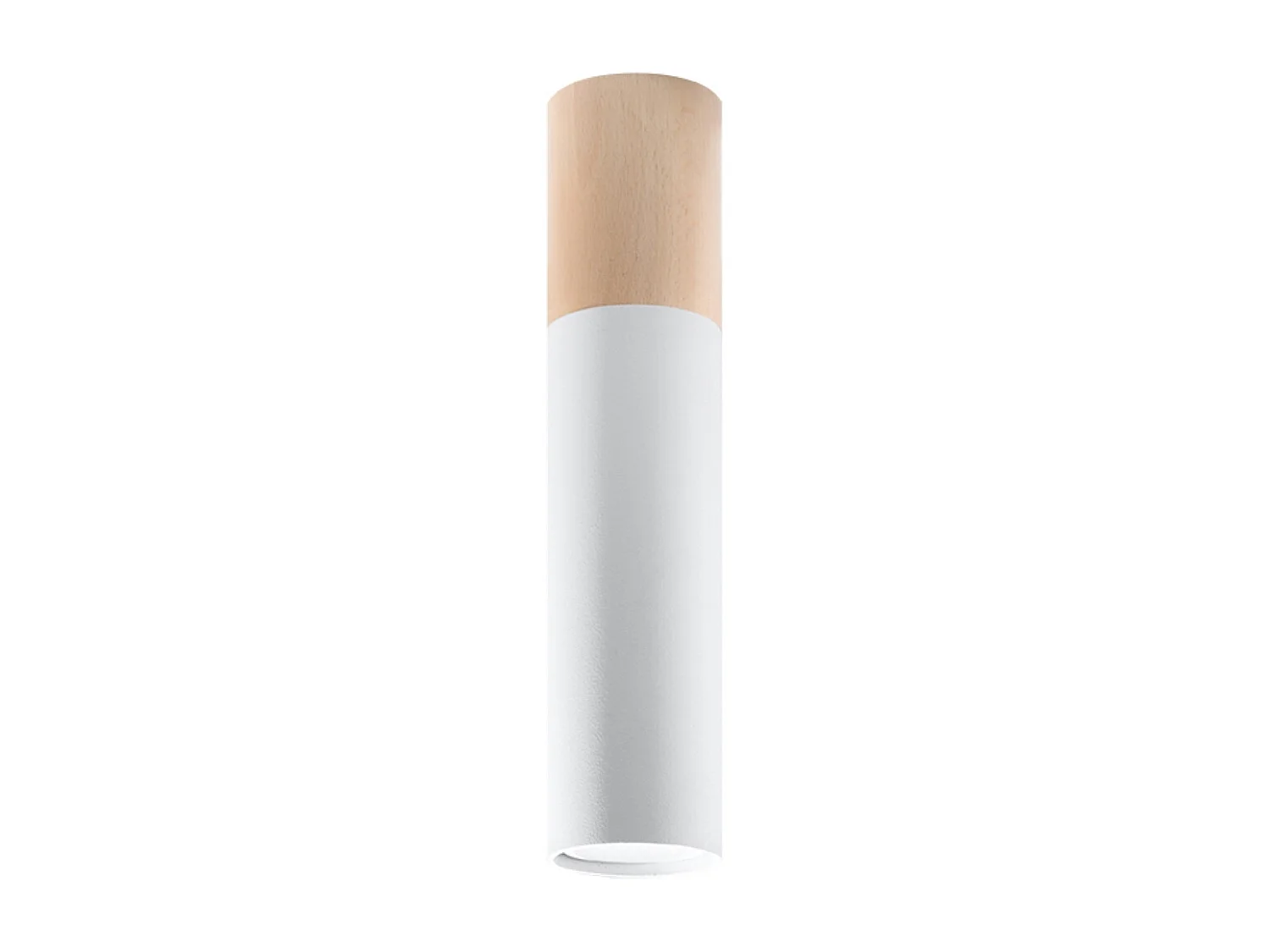 Lampade da soffitto Poblano moderno di acciaio/legno - 1 sorgenti luminose 4000K - L.6 x A.30 cm - legno naturale/bianco