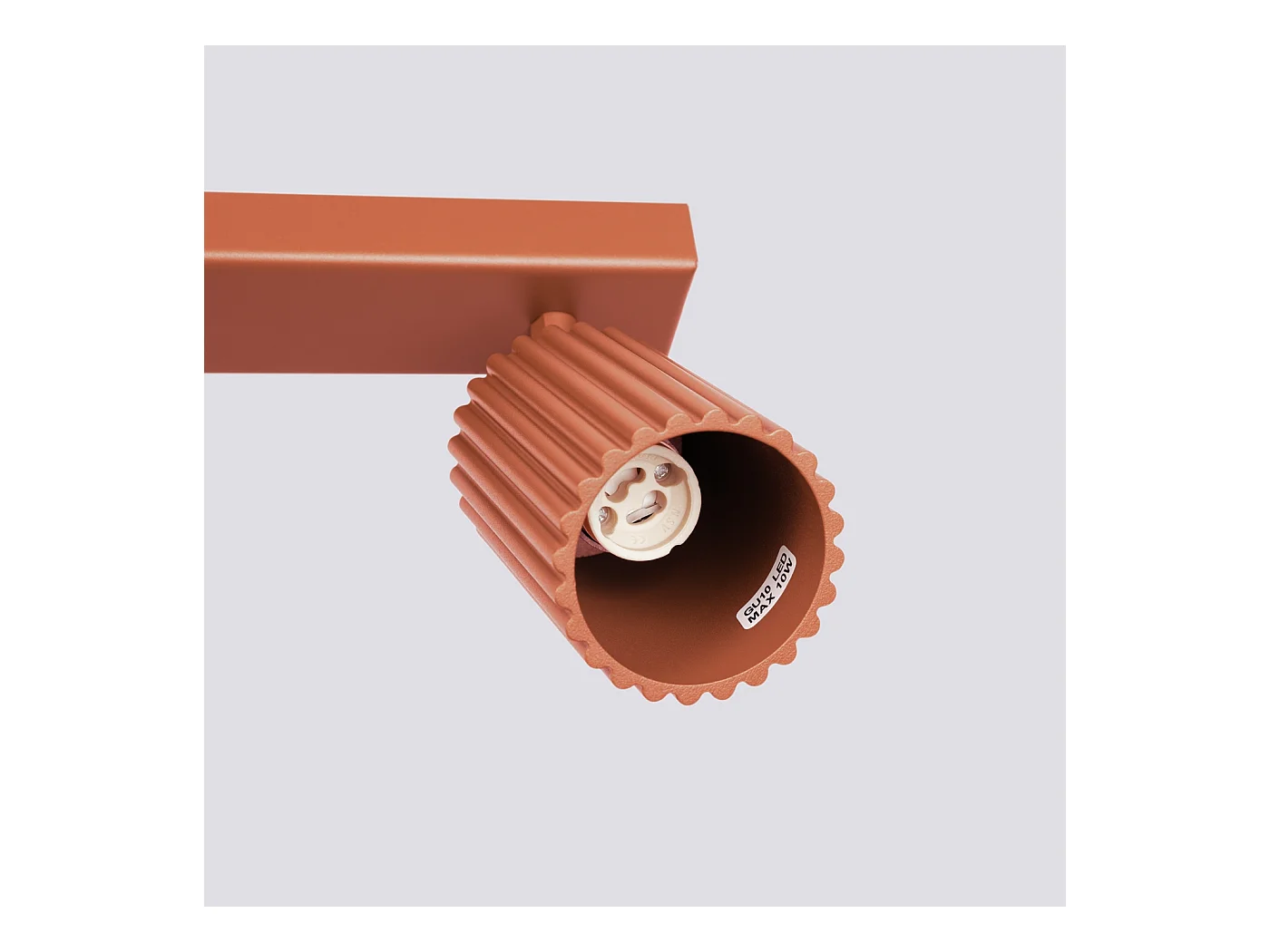 Plafondlamp Gloow minimalistisch van  - 3 lichtbronnen 4000K - L.45 x H.16,5 cm - rode oker