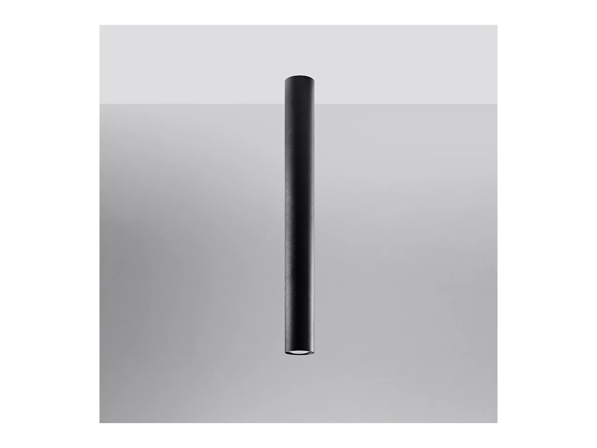 Plafony nowoczesny Toris, stal - 1 źródło światła 3000K - L.6 x H.60 cm - czarny