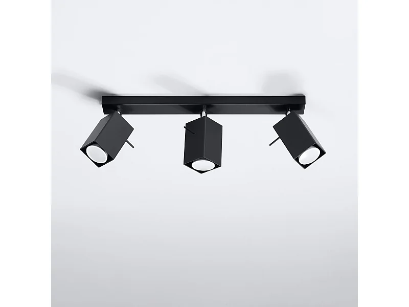 Luminárias de teto Briow moderno, aço - 3 fontes de luz 4000K - L.45 x H.16 cm - preto