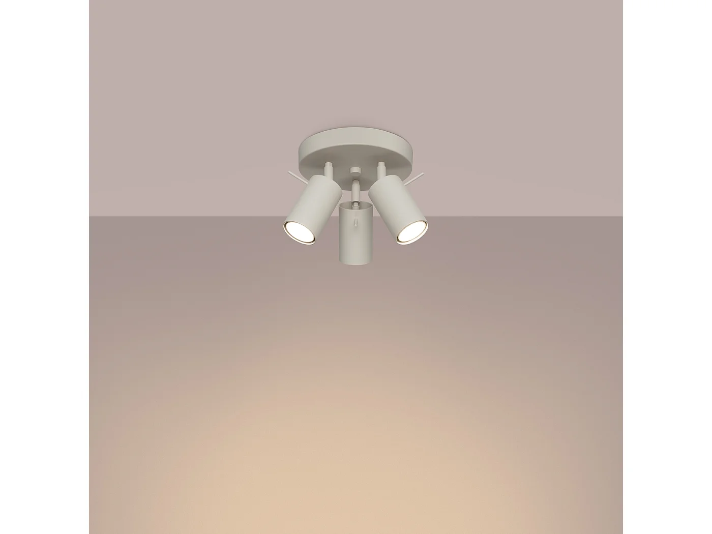 Plafonnier Briix moderne en acier - 3 sources lumineuses 3000K - L.19,5 x H.18,5 cm - beige