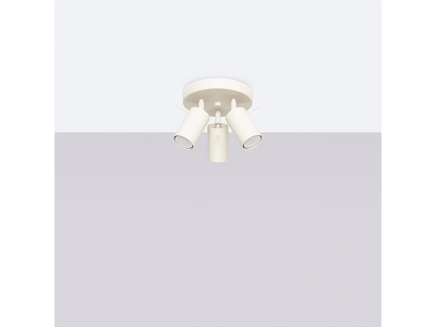 Plafonnier Briix moderne en acier - 3 sources lumineuses 3000K - L.19,5 x H.18,5 cm - beige