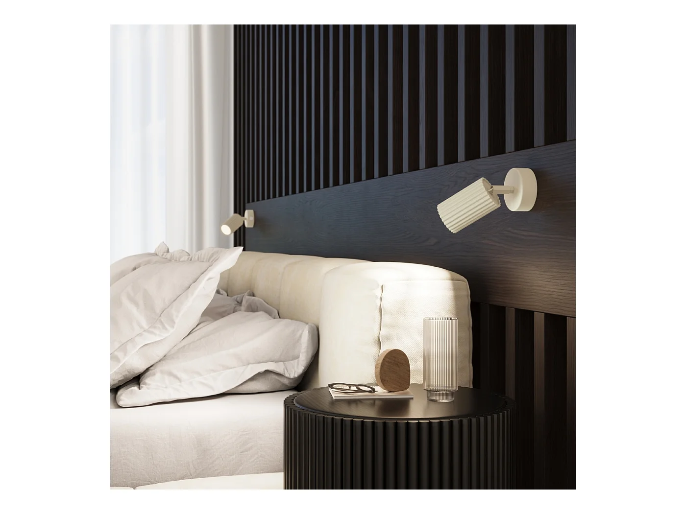 Plafondlamp Gloow minimalistisch van  - 2 lichtbronnen 3000K - L.30 x H.16,5 cm - beige