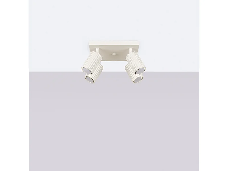 Plafonnier Gloow minimaliste en aluminium - 4 sources lumineuses 4000K - L.25 x H.16,5 cm - beige