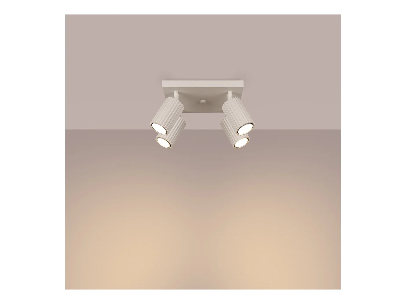 Plafondlamp Gloow minimalistisch van  - 4 lichtbronnen 4000K - L.25 x H.16,5 cm - beige