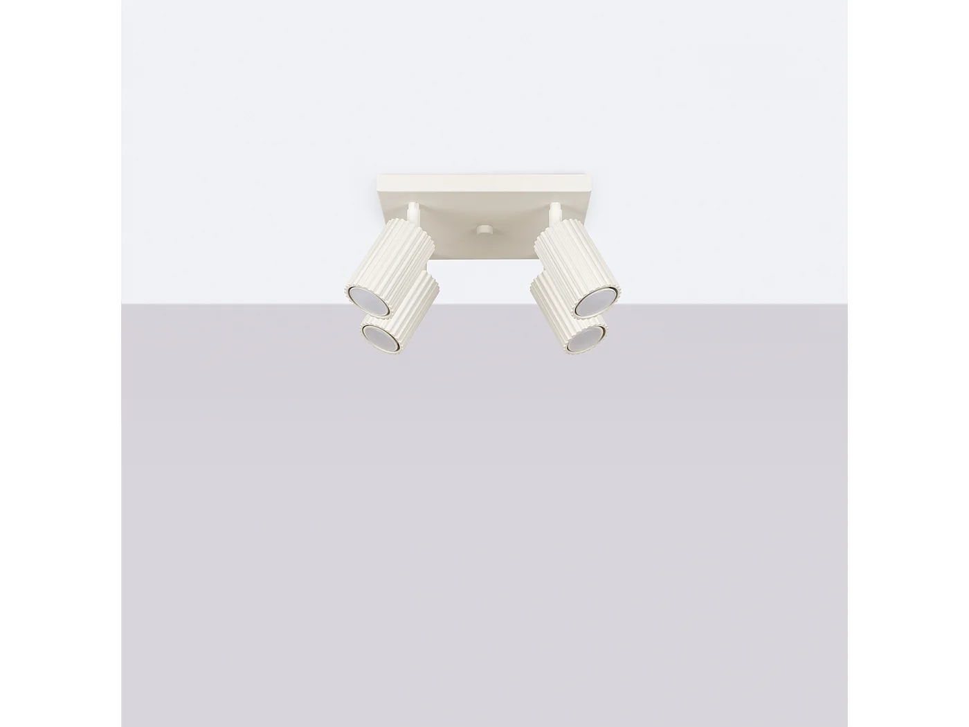 Plafonnier Gloow minimaliste en aluminium - 4 sources lumineuses 4000K - L.25 x H.16,5 cm - beige