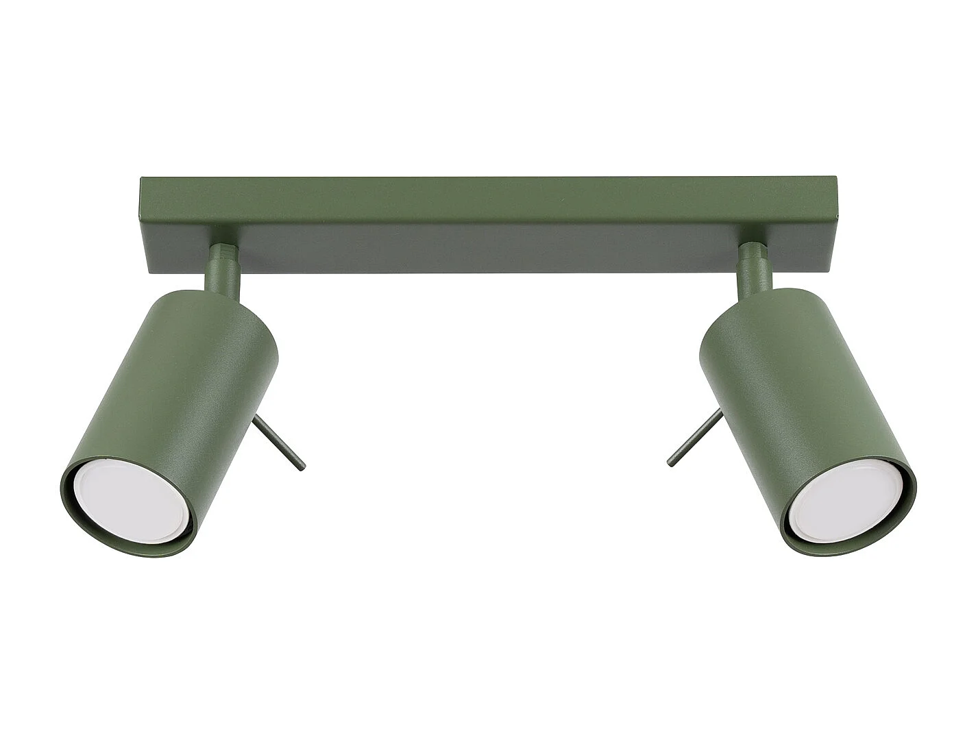 Plafonnier Briix moderne en acier - 2 sources lumineuses 4000K - L.30 x H.17 cm - vert olive