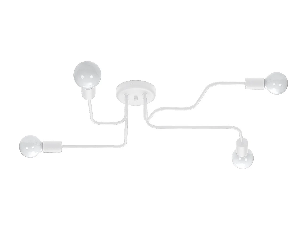 Plafonniers Infinix industriel en acier - 4 sources lumineuses 4000K - L.78 x H.15,5 cm - blanc