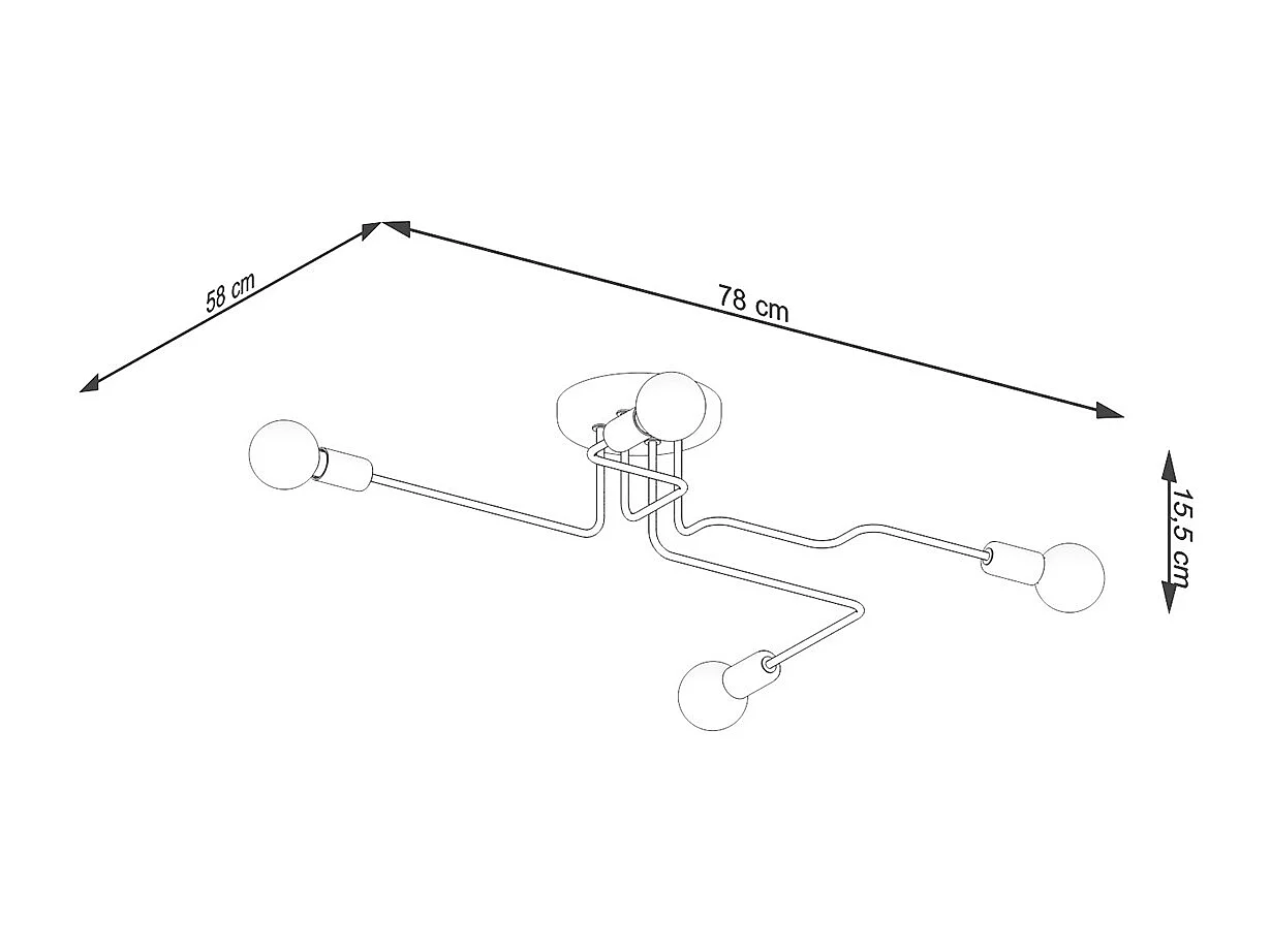 Plafonniers Infinix industriel en acier - 4 sources lumineuses 4000K - L.78 x H.15,5 cm - blanc