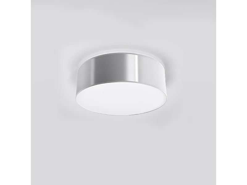 Plafonniers Cercle minimaliste en PVC - 1 sources lumineuses 4000K - L.25 x H.11 cm - gris
