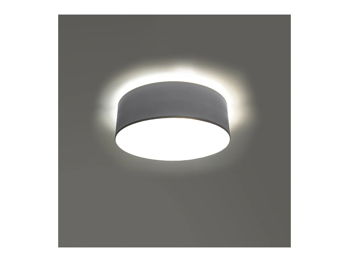 Plafonniers Cercle minimaliste en PVC - 1 sources lumineuses 4000K - L.25 x H.11 cm - gris