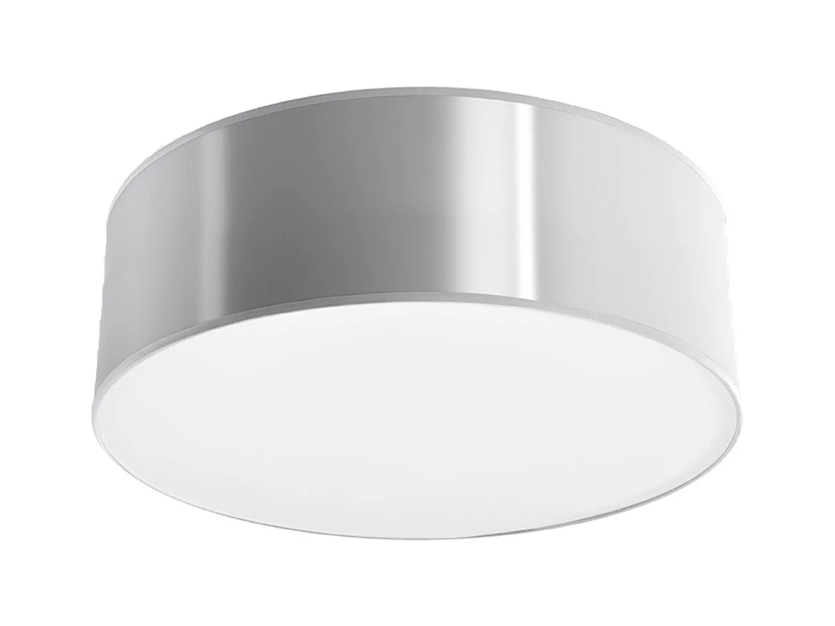 Plafonniers Cercle minimaliste en PVC - 1 sources lumineuses 4000K - L.25 x H.11 cm - gris
