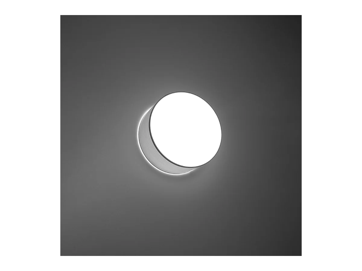 Plafonniers Cercle minimaliste en PVC - 1 sources lumineuses 4000K - L.25 x H.11 cm - gris