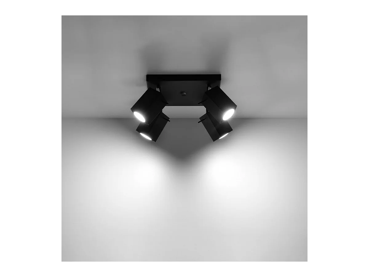 Plafony nowoczesny Briow, stal - 4 źródło światła 4000K - L.25 x H.16 cm - czarny