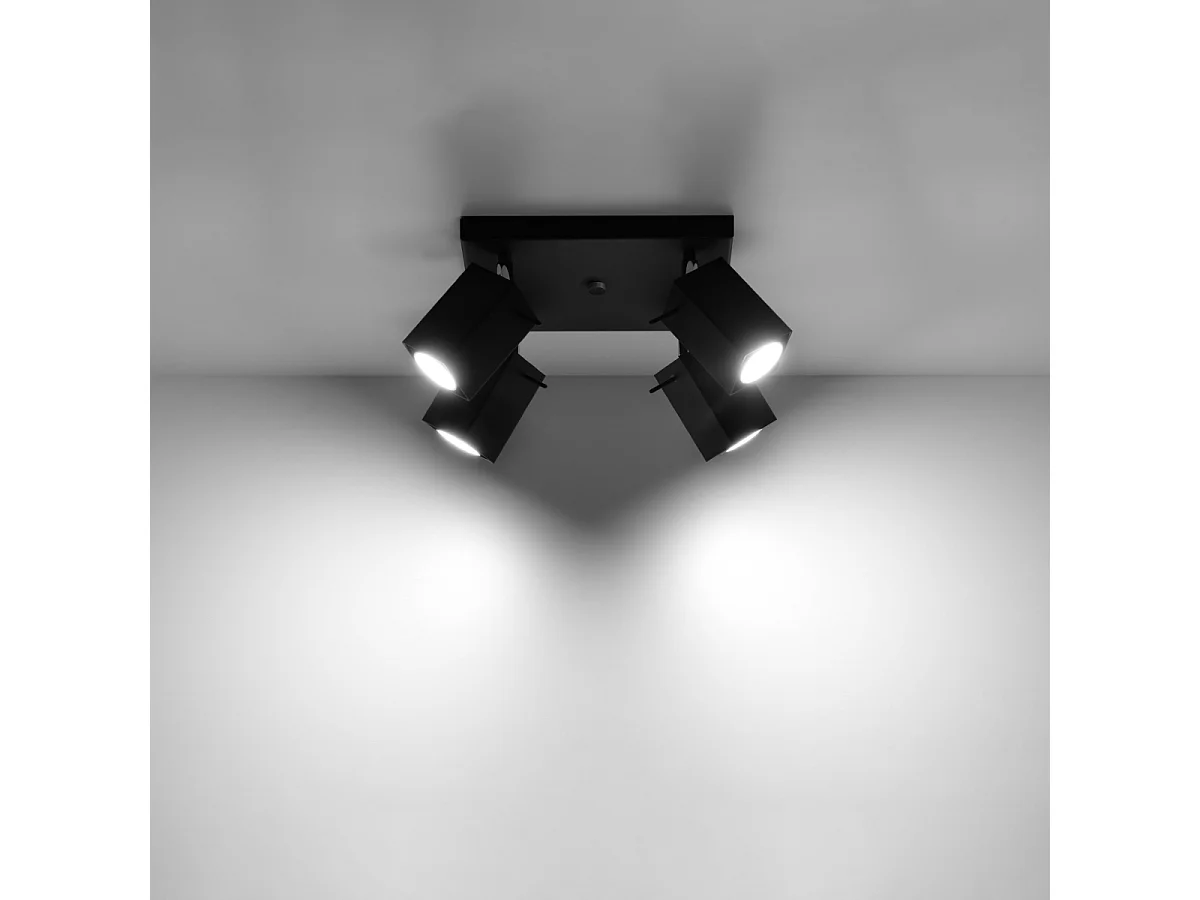 Plafonniers Briow moderne en acier - 4 sources lumineuses 4000K - L.25 x H.16 cm - noir