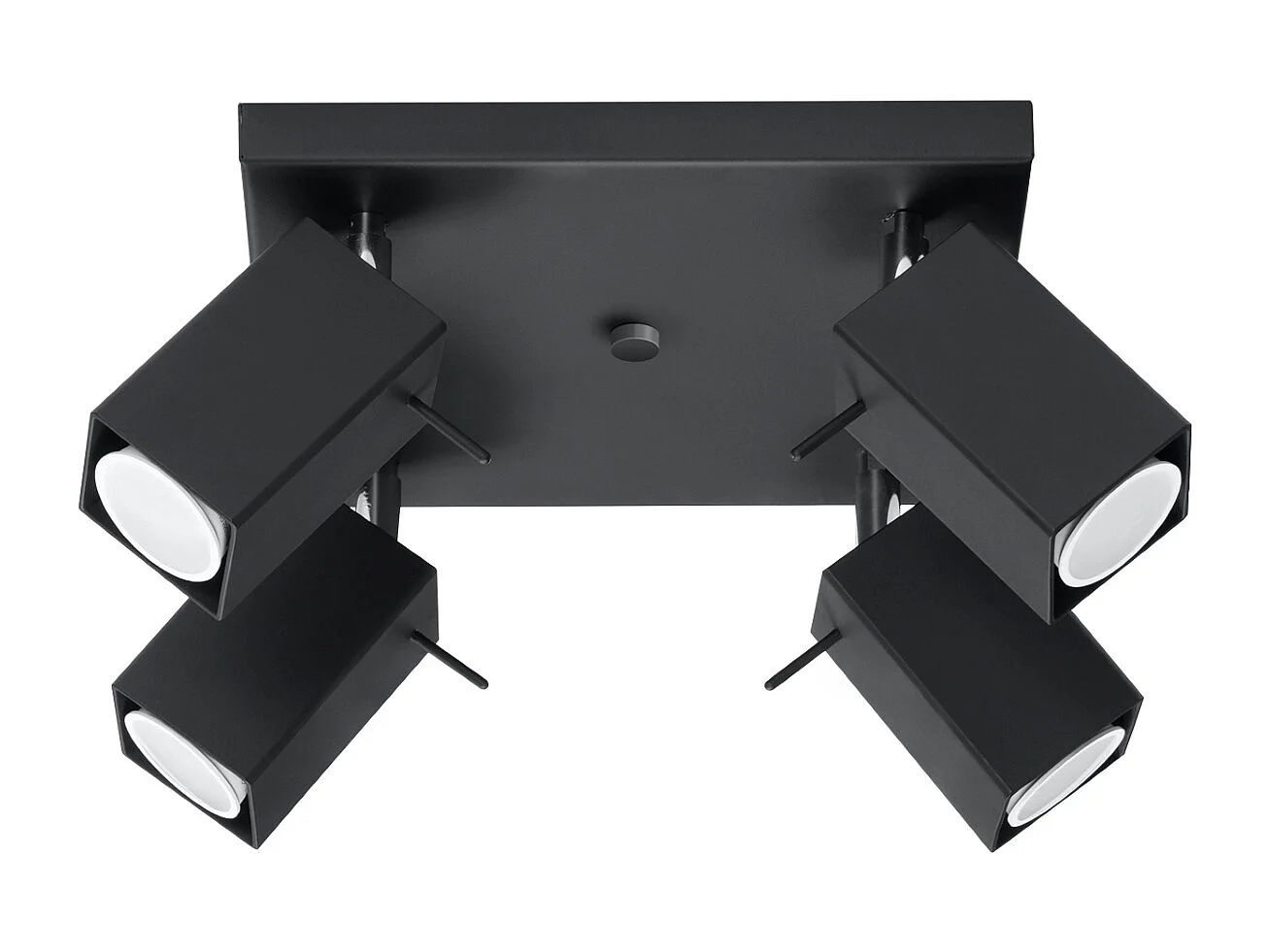 Plafonniers Briow moderne en acier - 4 sources lumineuses 4000K - L.25 x H.16 cm - noir