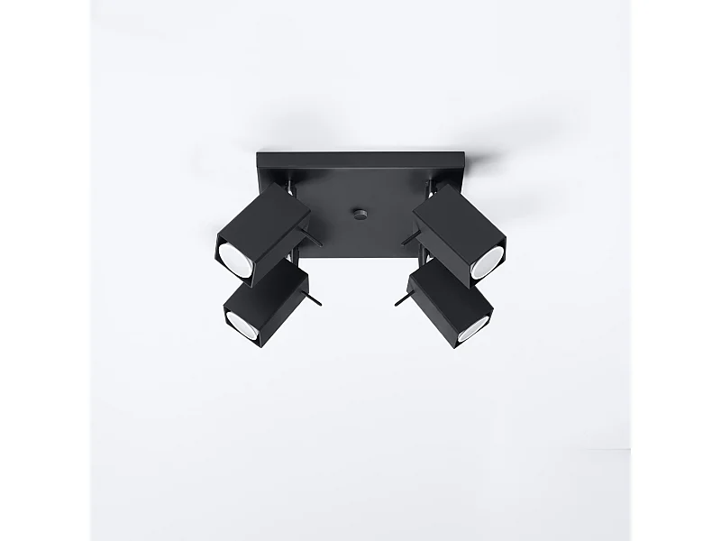 Luminárias de teto Briow moderno, aço - 4 fontes de luz 4000K - L.25 x H.16 cm - preto