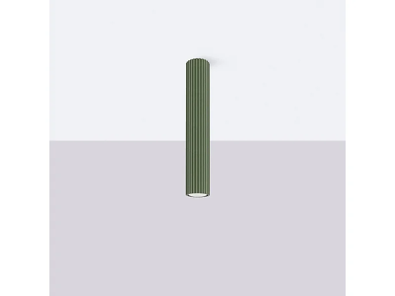 Plafonnier Gloow minimaliste en aluminium - 1 sources lumineuses 4000K - L.6,5 x H.40 cm - vert olive