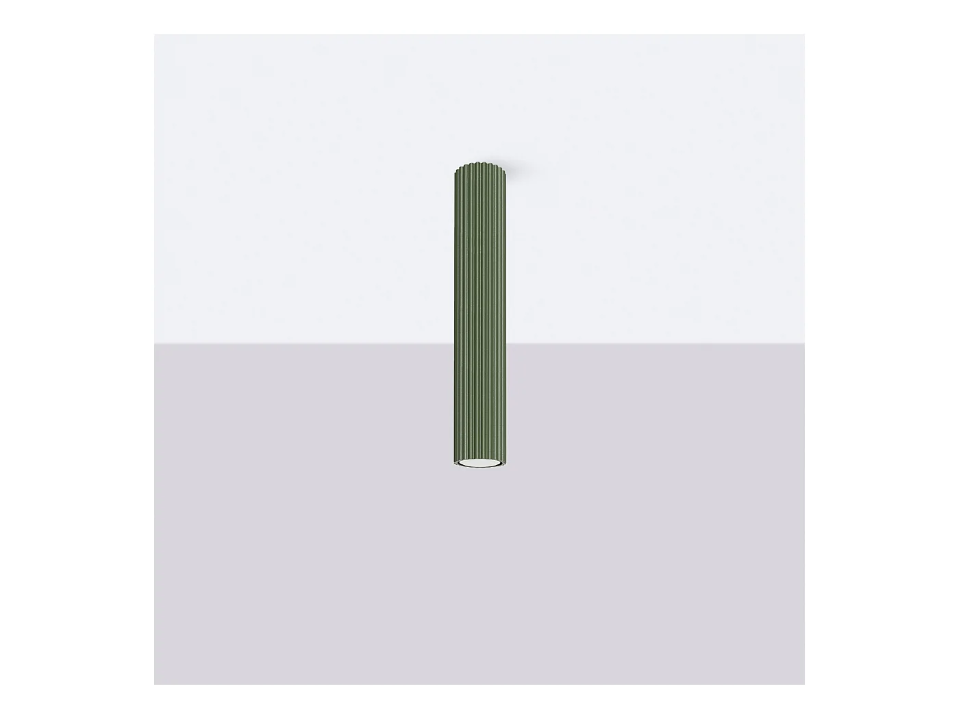 Plafonnier Gloow minimaliste en aluminium - 1 sources lumineuses 4000K - L.6,5 x H.40 cm - vert olive