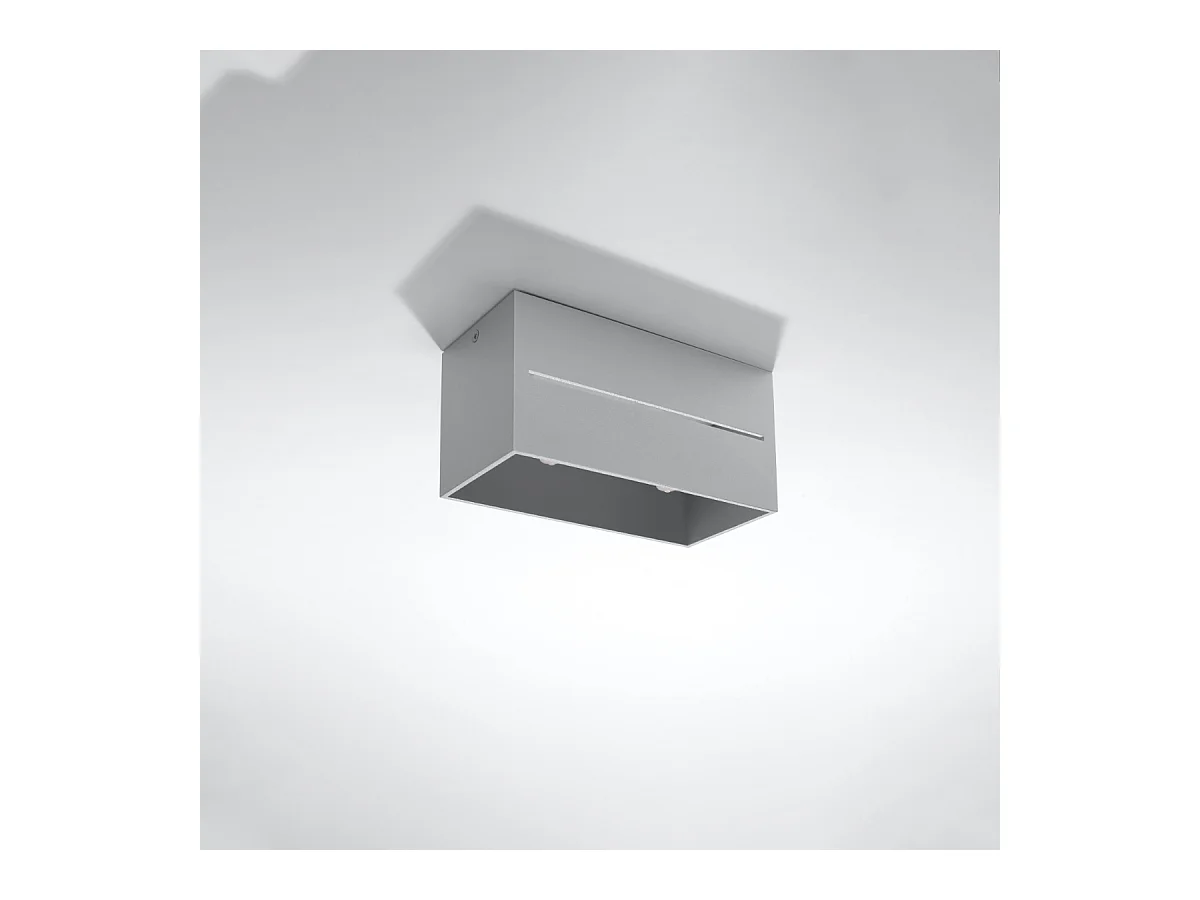 Plafonniers Zorbo maxi moderne en aluminium - 2 sources lumineuses 3000K - L.20 x H.10 cm - gris