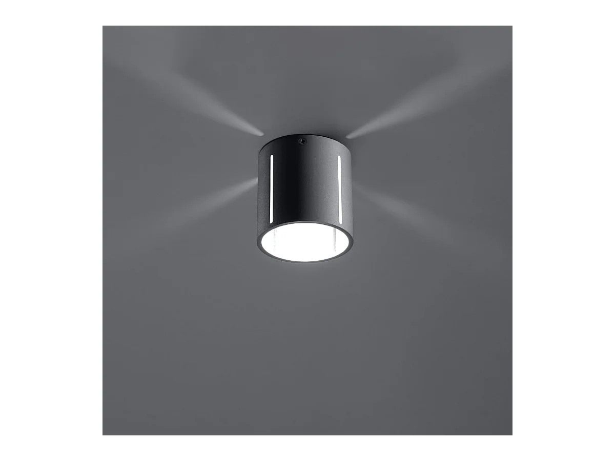 Plafonniers Brich moderne en aluminium - 1 sources lumineuses 4000K - L.10 x H.10 cm - gris