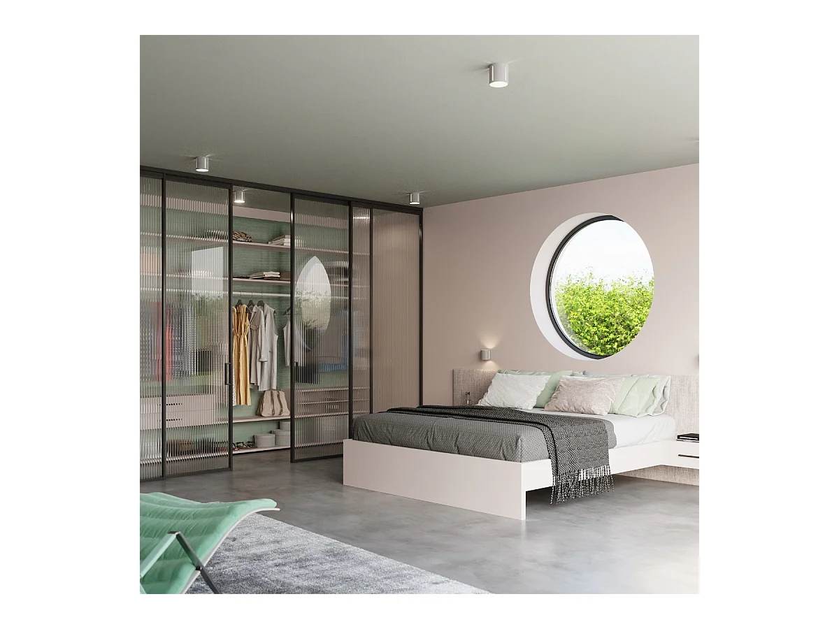 Plafonniers Brich moderne en aluminium - 1 sources lumineuses 4000K - L.10 x H.10 cm - gris