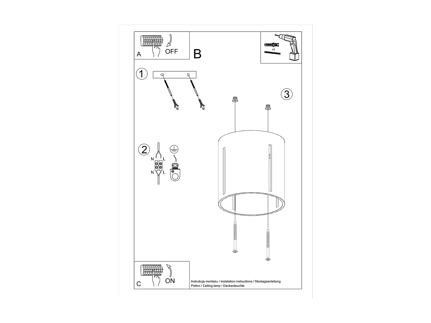 Plafonniers Brich moderne en aluminium - 1 sources lumineuses 4000K - L.10 x H.10 cm - gris