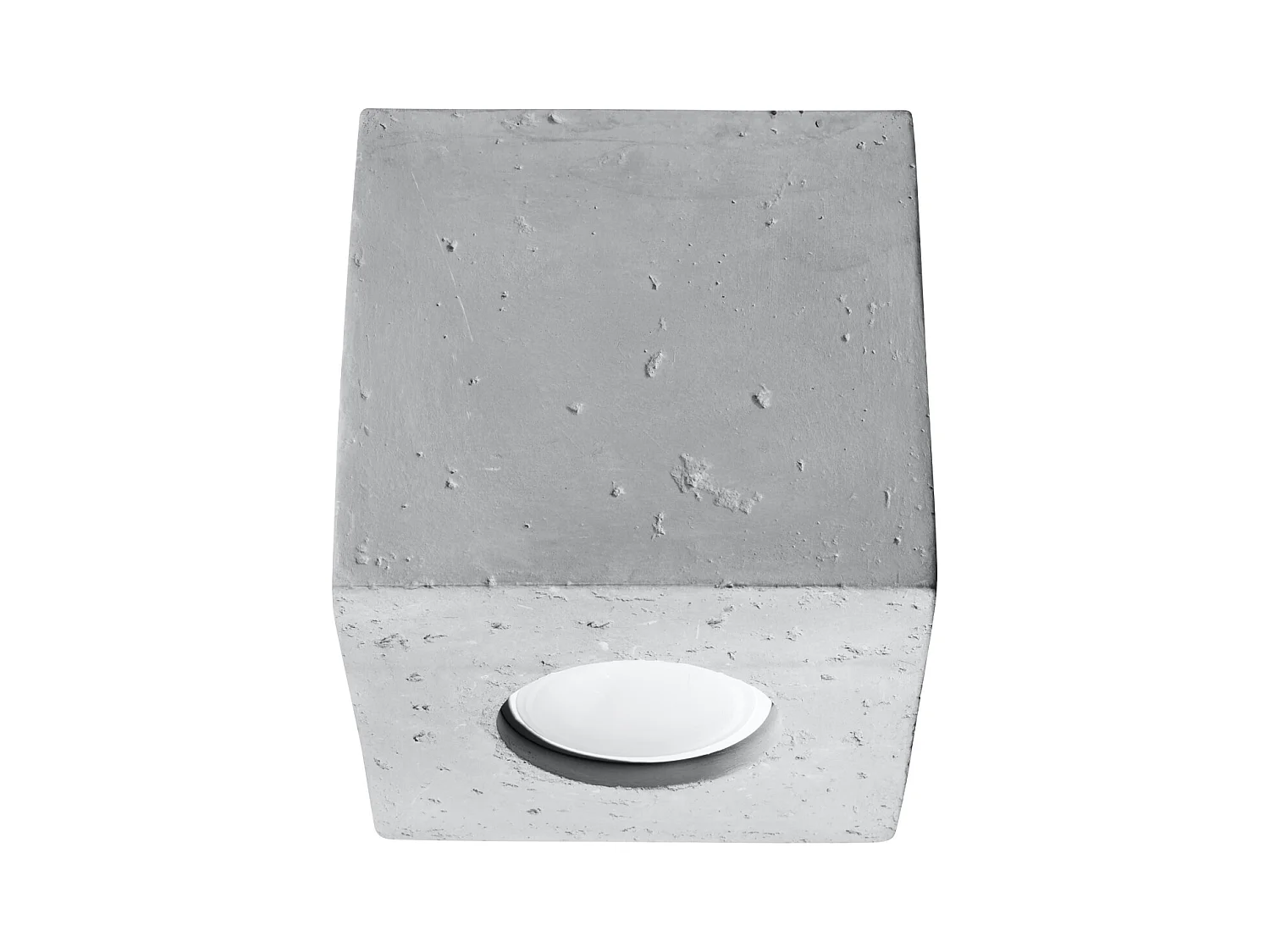Plafonniers Quadx industriel en béton - 1 sources lumineuses 4000K - L.10 x H.10 cm - gris