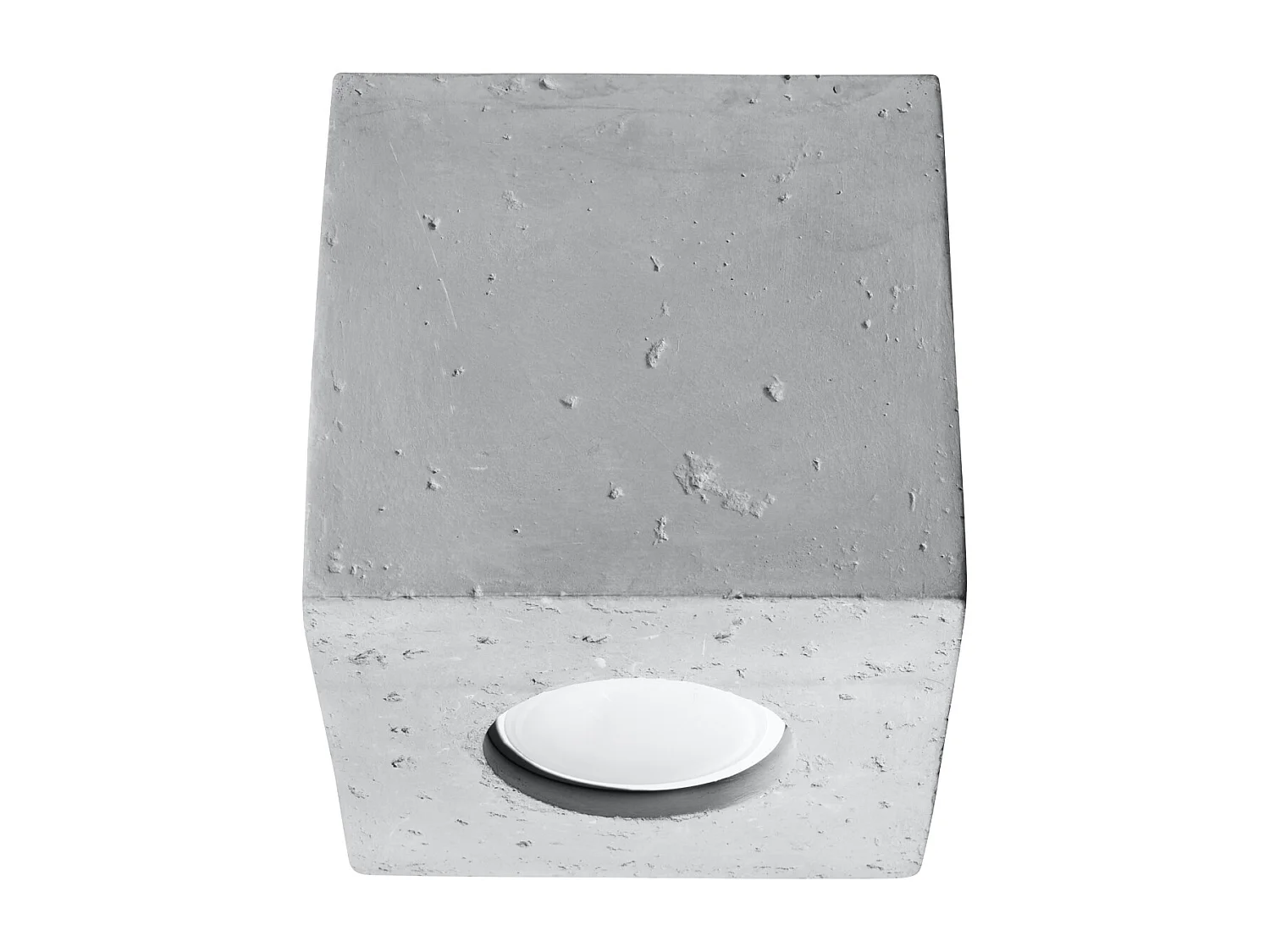 Plafonniers Quadx industriel en béton - 1 sources lumineuses 4000K - L.10 x H.10 cm - gris