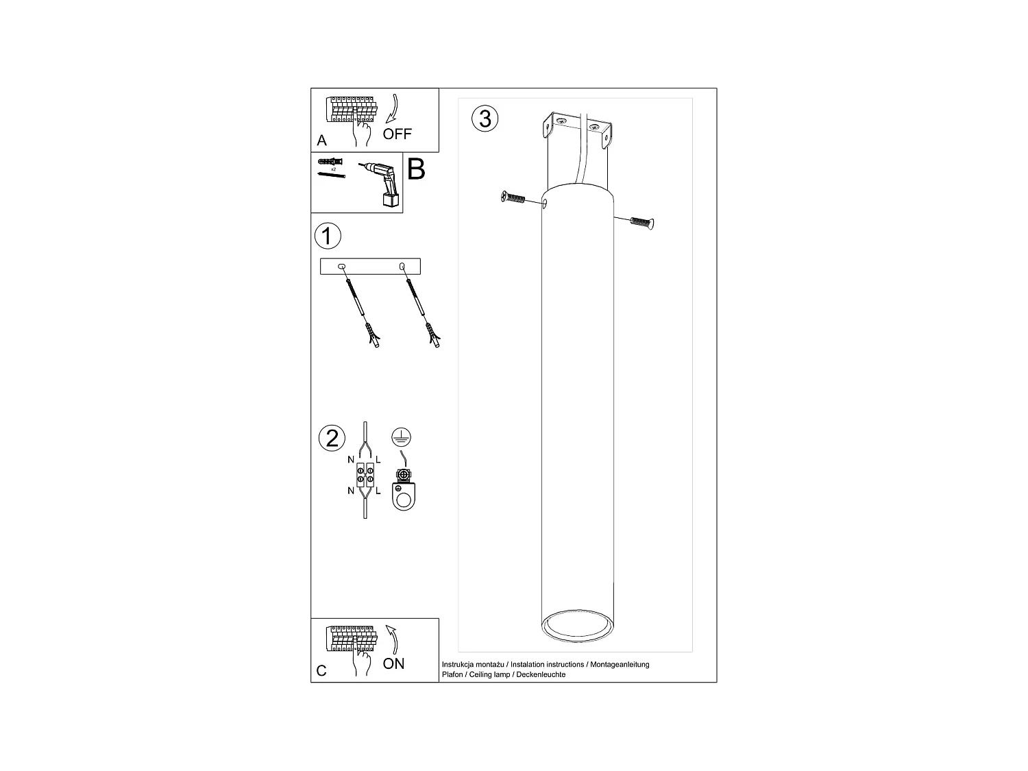 Plafondlampen Toris modern van  - 1 lichtbronnen 4000K - L.6 x H.40 cm - wit