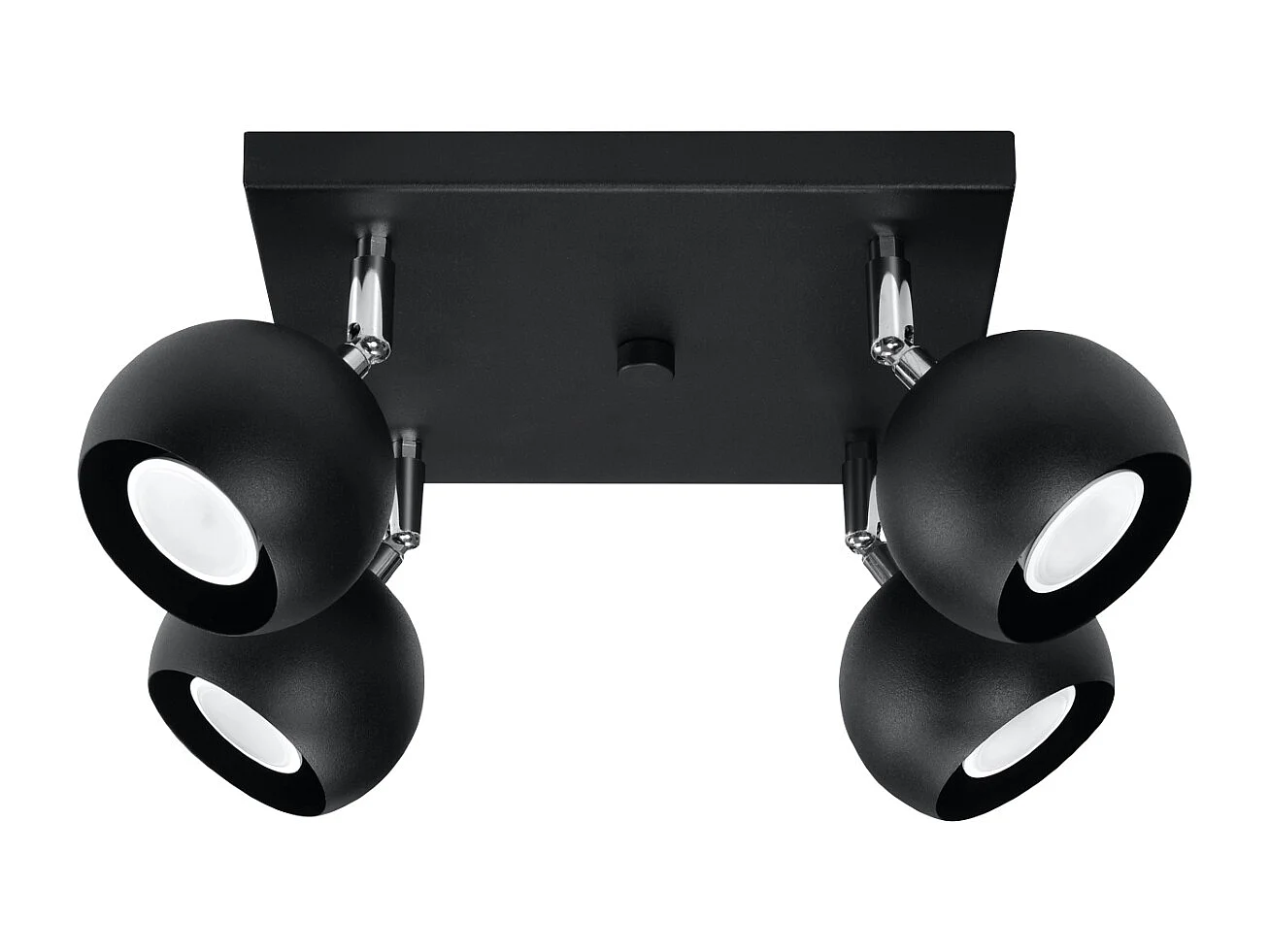 Plafonniers Rayis moderne en acier - 4 sources lumineuses 4000K - L.25 x H.16 cm - noir