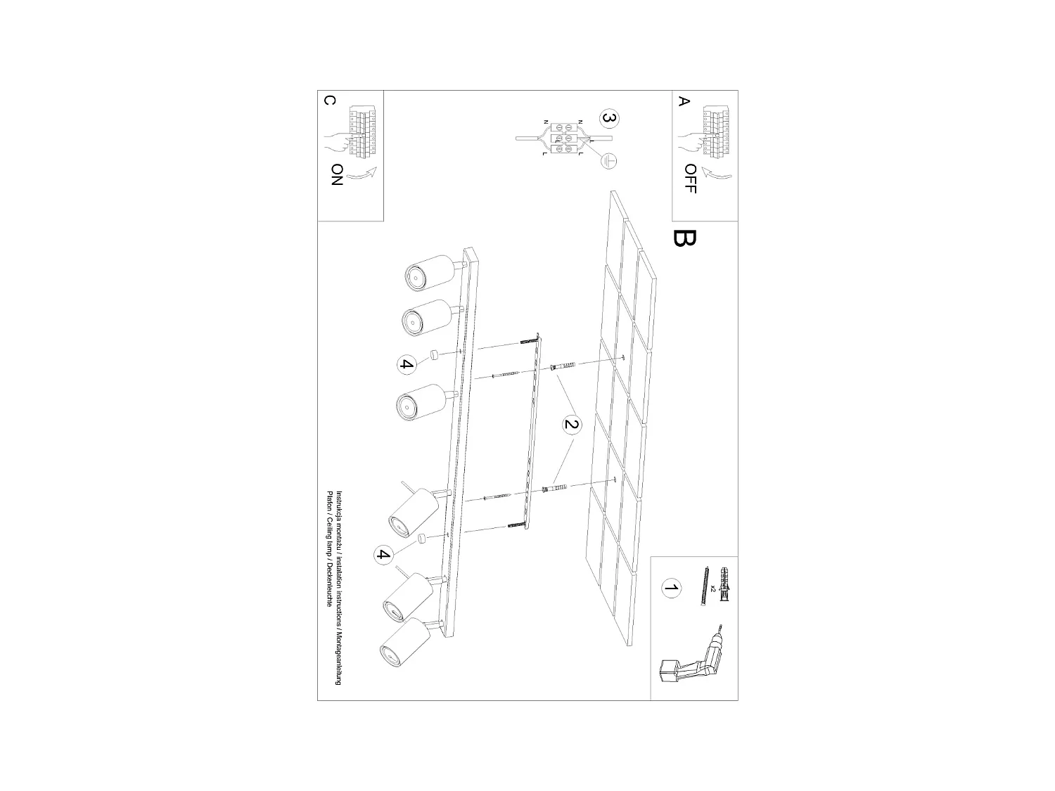 Lampa sufitowa nowoczesny Briix, stal - 6 źródło światła 4000K - L.117 x H.17 cm - ochra czerwona