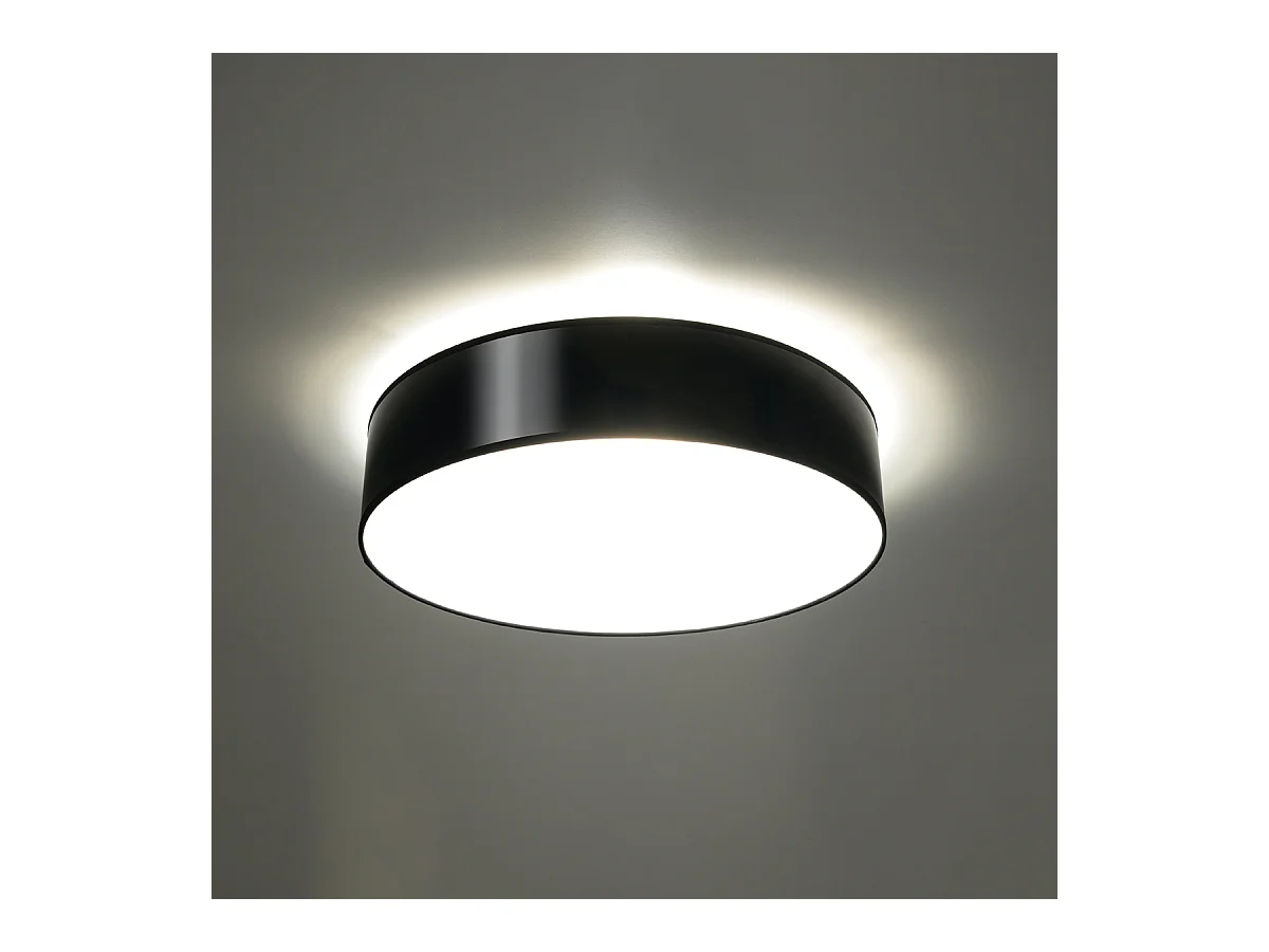 Plafondlampen Cercle minimalistisch van  - 4 lichtbronnen 4000K - L.55 x H.11 cm - zwart