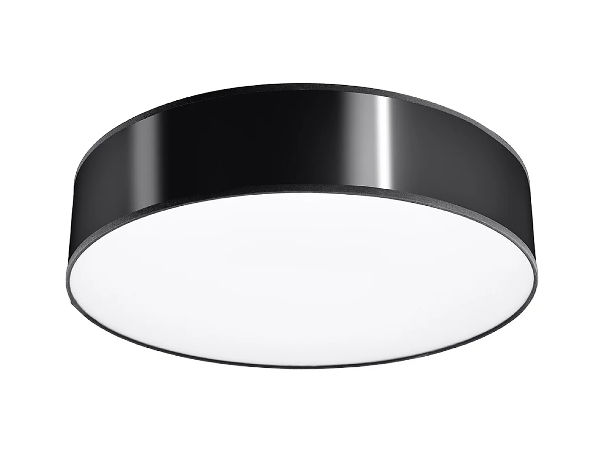 Plafondlampen Cercle minimalistisch van  - 4 lichtbronnen 4000K - L.55 x H.11 cm - zwart