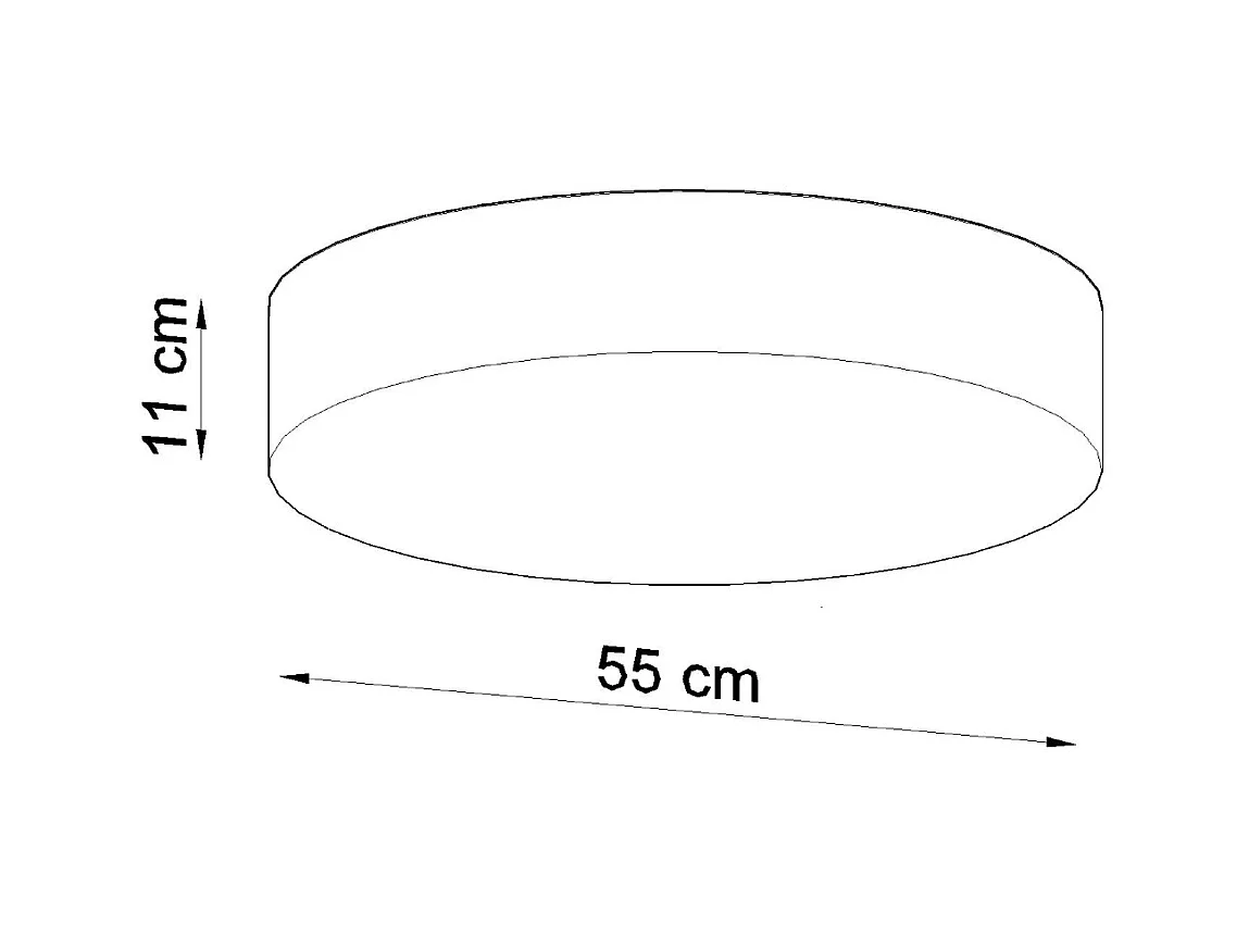 Plafondlampen Cercle minimalistisch van  - 4 lichtbronnen 4000K - L.55 x H.11 cm - zwart