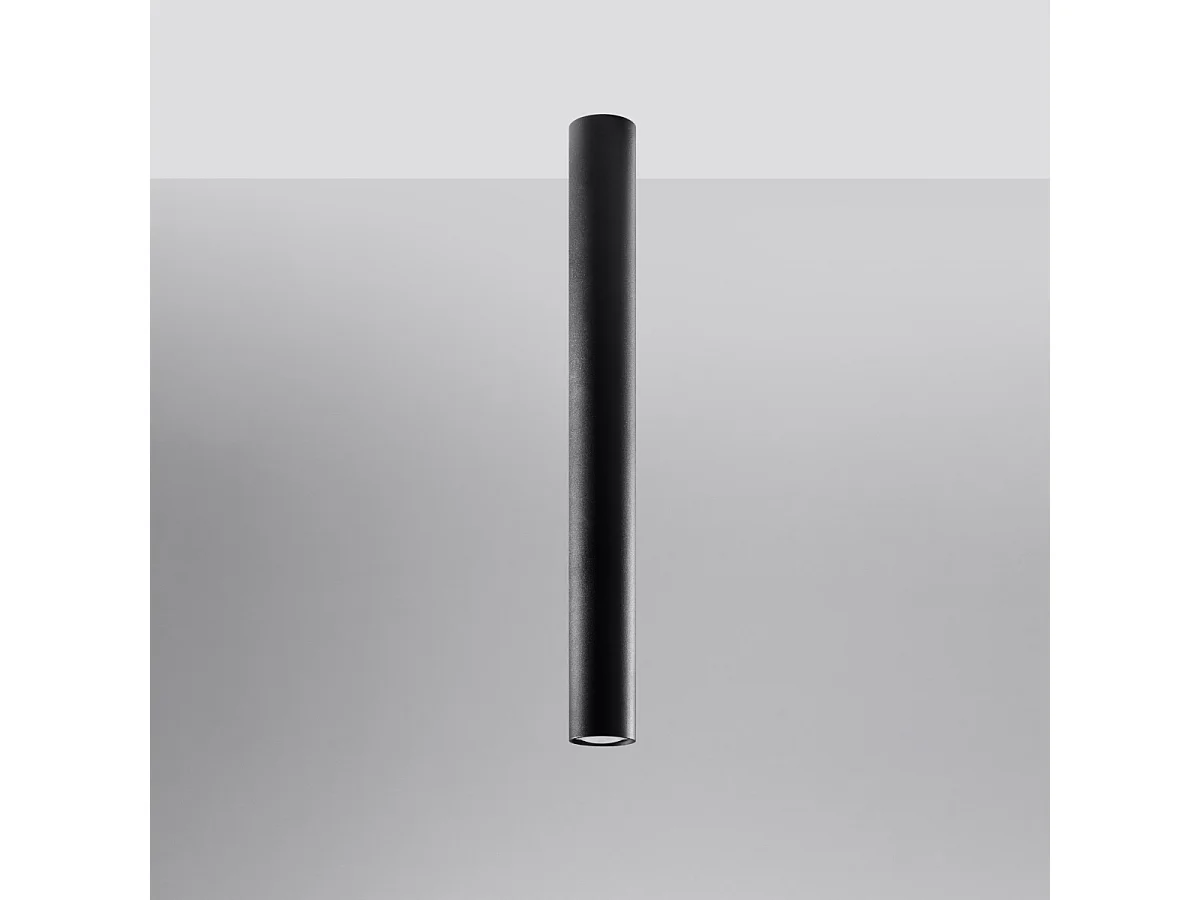 Plafony nowoczesny Toris, stal - 1 źródło światła 4000K - L.6 x H.60 cm - czarny