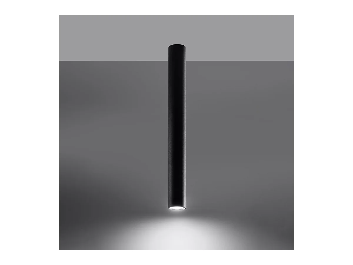 Plafony nowoczesny Toris, stal - 1 źródło światła 4000K - L.6 x H.60 cm - czarny